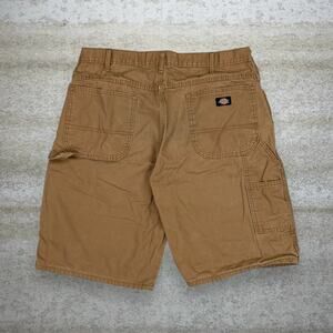 Vintage 90s Dickies Carpenter Shorts 36x11 Baggy Wide Leg Tan Canvas Dungarees